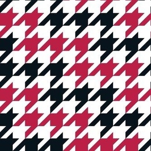 Medium Scale Team Spirit Football Houndstooth in  Georgia Bulldogs Colors Red Arch Black and Chapel Bell White