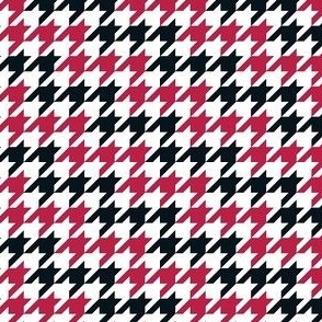 Small Scale Team Spirit Football Houndstooth in Georgia Bulldogs Colors Red Arch Black and Chapel Bell White