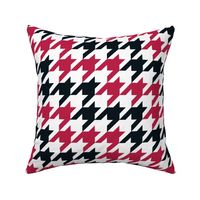 Large Scale Team Spirit Football Houndstooth in Georgia Bulldogs Colors Red Arch Black and Chapel Bell White