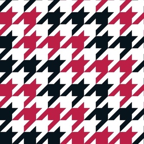 Large Scale Team Spirit Football Houndstooth in Georgia Bulldogs Colors Red Arch Black and Chapel Bell White