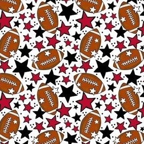 Small Scale Team Spirit Footballs and Stars in Georgia Bulldogs Colors Red Arch Black and Chapel Bell White