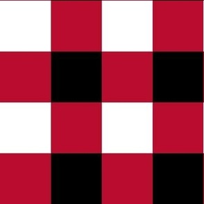 Medium Scale Team Spirit Football Checkerboard in Georgia Bulldogs Colors Red Arch Black and Chapel Bell White