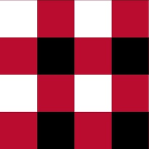 Large Scale Team Spirit Football Checkerboard in Georgia Bulldogs Colors Red Arch Black and Chapel Bell White