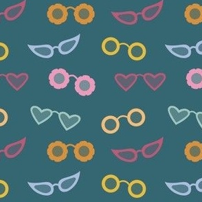Summer sunglasses (small scale) - cute summer aesthetic fabric for kids