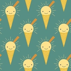 Sunny Ice creams (large scale) - cute ice cream cone fabric for kids