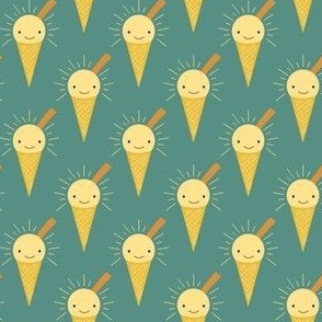 Sunny Ice creams (small scale) - cute ice cream cone fabric for kids
