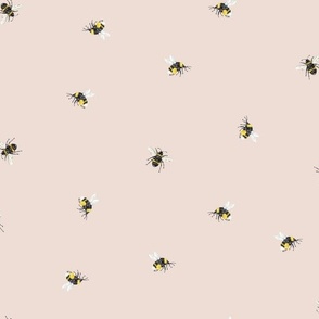 Bees Tossed on  on Soft Beige