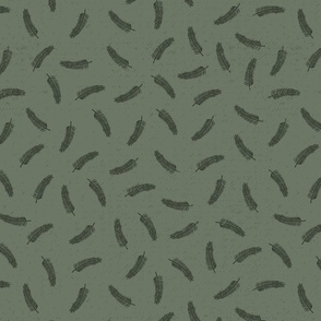 Tossed fir tree branches in sage and dark green with texture