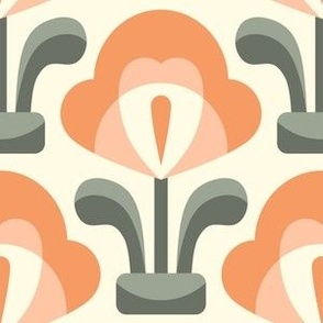 3006 D Medium - midcentury modern flowers