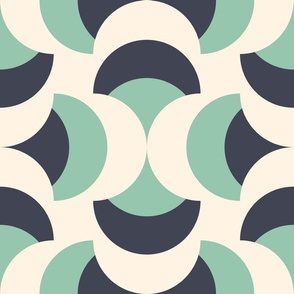 3007 D Extra large  - abstract retro shapes