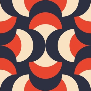 3007 F Extra large  - abstract retro shapes