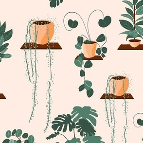 Plants on a shelf | Large version | boho plant lover's print