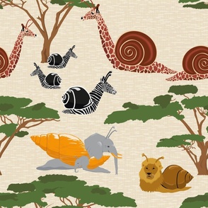 Safari Snails Children's Wallpaper