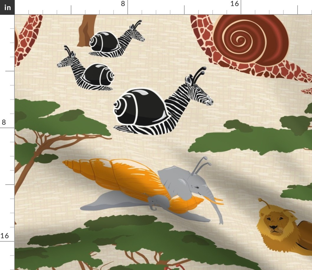 Safari Snails Children's Wallpaper
