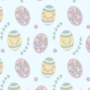 SPRING HOLIDAY EASTER EGGS  PASTEL FLOWERS