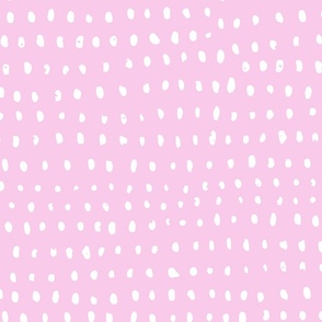 hand drawn dots on pink/large