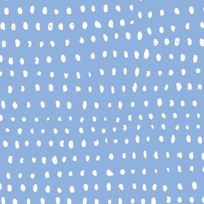 hand drawn dots on blue/large