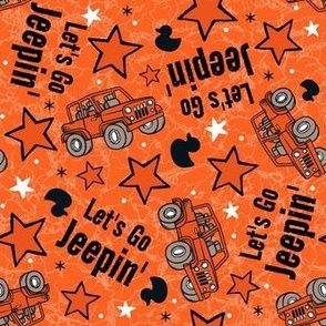 Large Scale Let's Go Jeepin' 4x4 Off Road Adventures All Terrain Vehicles in Orange 