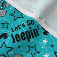 Large Scale Let's Go Jeepin' 4x4 Off Road Adventures All Terrain Vehicles in Turquoise