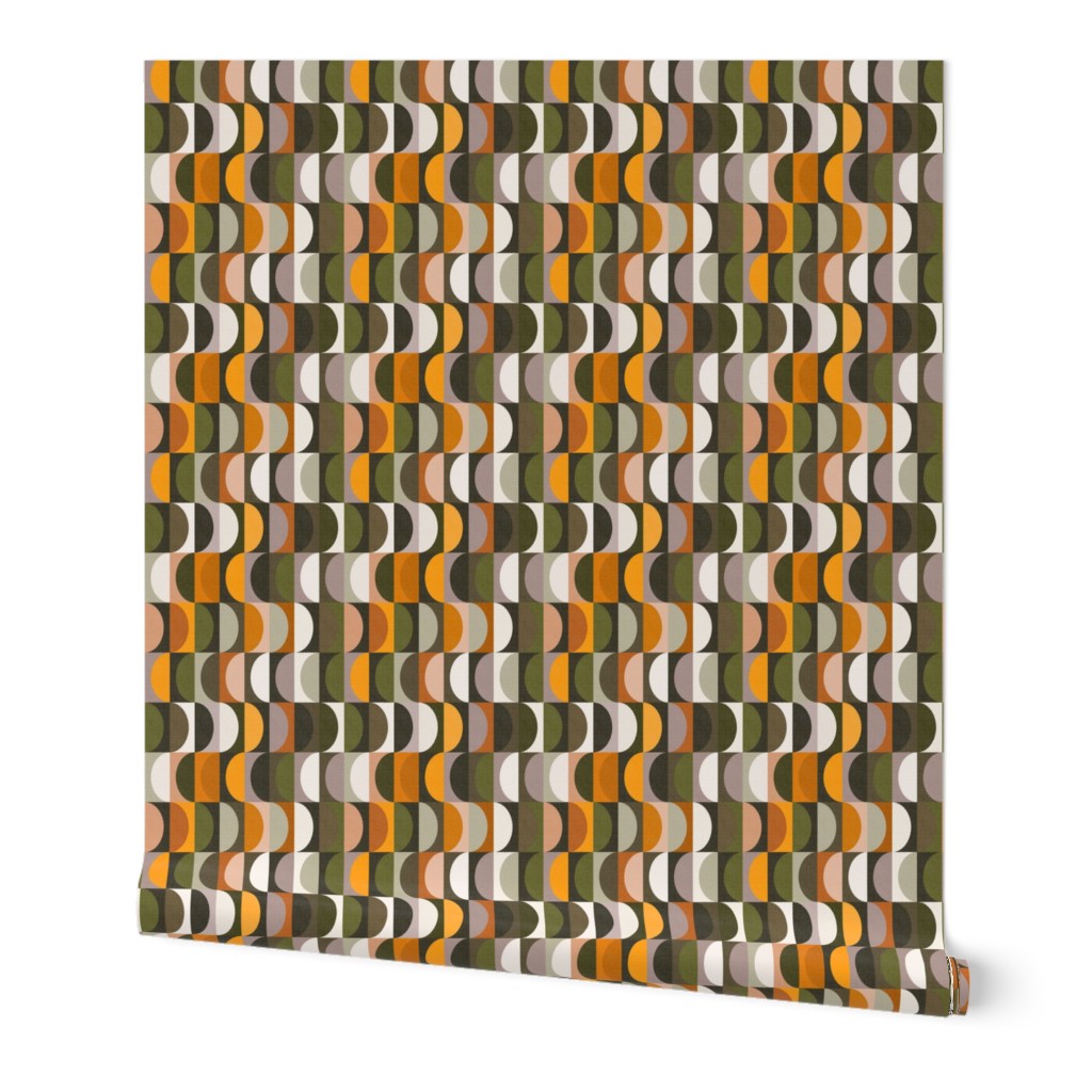 Mid Century Modern Shapes - Forest in November / Medium