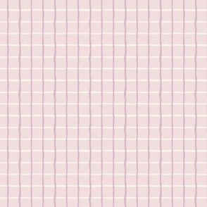 Valentines wavy grid, hand painted ink, 1 inch repeat, lilac
