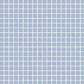 Wavy grid 1 inch repeat, blue