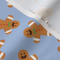 Christmas Fabric Gingerbread Man on Light Blue - LAD20