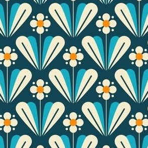 2170 A Small - Scandinavian daisies, blue