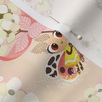 Cute whimsical fairy moth 6x6''