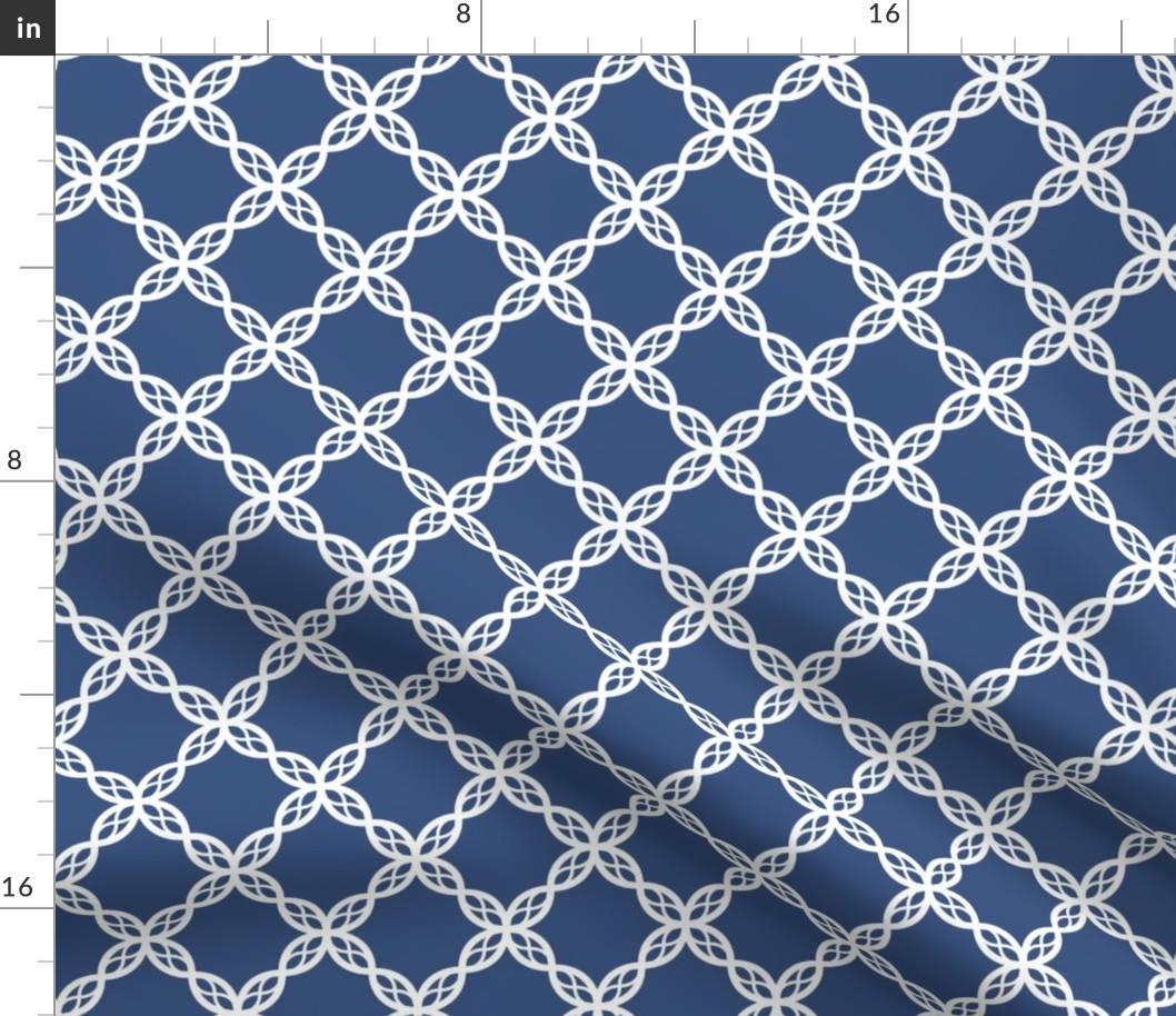 Navy Blue Trellis