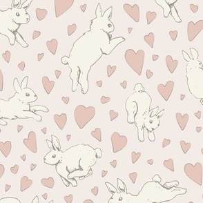 Love Bunnies - Light Pink - Medium Scale