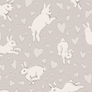 Love Bunnies - Grey - Medium Scale