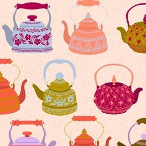 Tea Kettle Fabric, Wallpaper and Home Decor