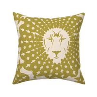 The Mane Event Lion with a Halo of Butterflies in Yellow Gold