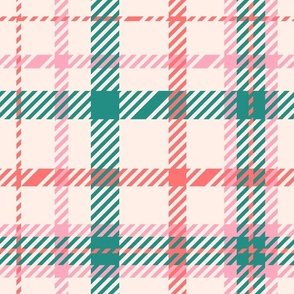 Tartan Plaid-Pink Aqua