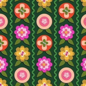 Felt Flowers (Midi Evergreen) || '70s groovy craft floral