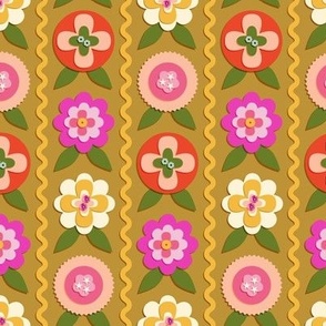 Felt Flowers (Midi Gold) || '70s groovy craft floral