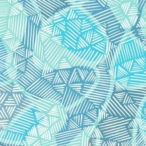 Organic swirly shapes with texture aqua teal blue (large)