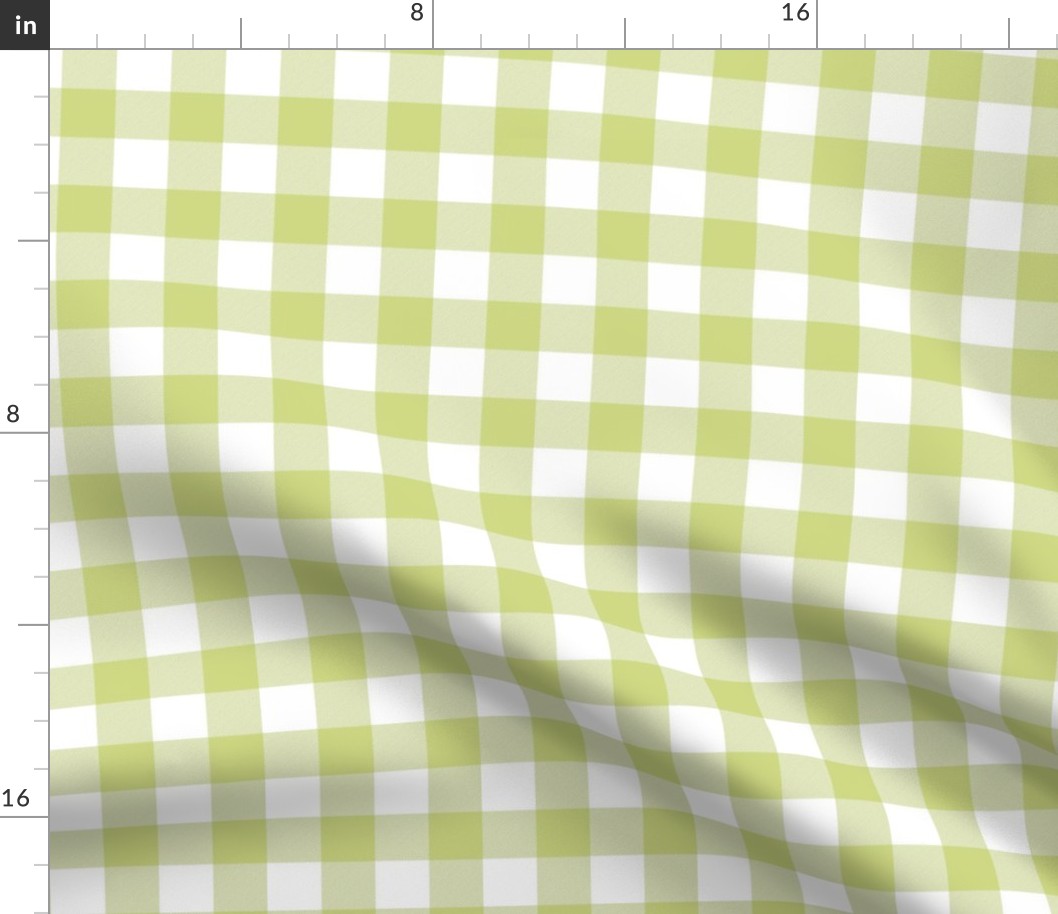 New Green and White One Inch Check French Provincial Spring Checkerboard 