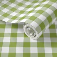 Grass Green and White One Inch Check French Provincial Spring Checkerboard 