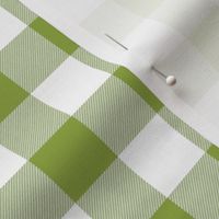 Grass Green and White One Inch Check French Provincial Spring Checkerboard 