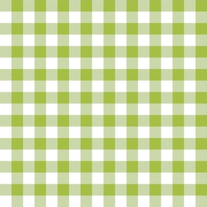 Fresh Green and White One Inch Check French Provincial Spring Checkerboard 