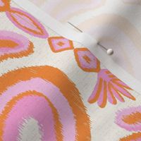 ikat hearts/pink and orange/medium 