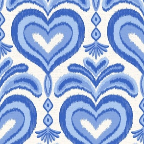 ikat hearts/blue/large