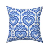 ikat hearts/blue/medium 