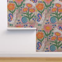 Enchanted Garden | LG Scale | Blue, Pink, Orange, Beige