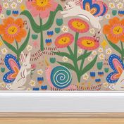 Enchanted Garden | LG Scale | Blue, Pink, Orange, Beige