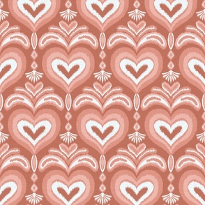 ikat hearts/terracotta/medium 