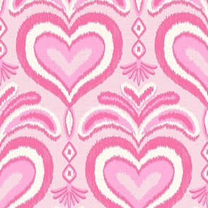 ikat hearts/pink/large