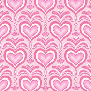 ikat hearts/pink/medium